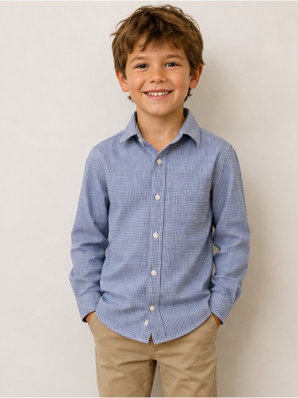 Crewcuts By J.Crew Boys Thompson
White Blue Check Dress Shirt
Button-up